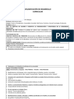 Planificación de Desarrollo Curricular