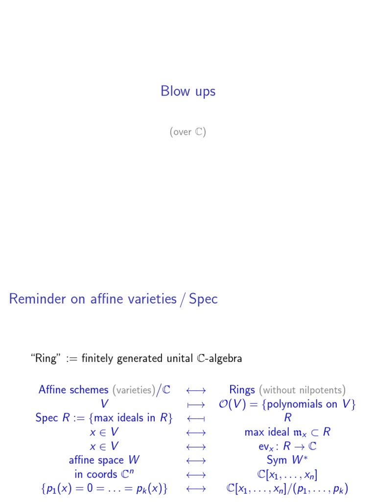 Blow Ups | PDF | Abstract Algebra | Mathematical Concepts