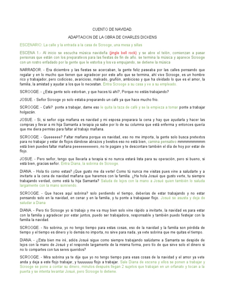 CUENTO DE NAVIDAD Guion | PDF | Amor | Un villancico