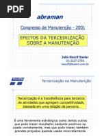 Efeitos Da Terceirizacao Sobre a Manutencao