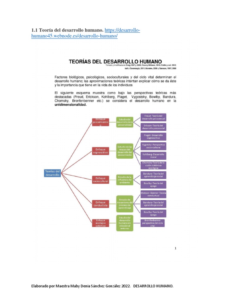 Teorías del Desarrollo Humano | PDF | Teoría de apego | Aprendizaje