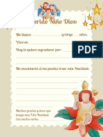 Documento A4 Carta Niño Dios Delicado Acuarela Verde Rojo Beige
