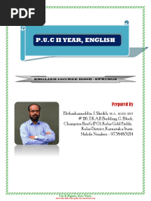 2nd Puc English 09-I Believe That Books Will Never Disappear Notes 2019-20 by Ehthashamuddin. J. Sheikh