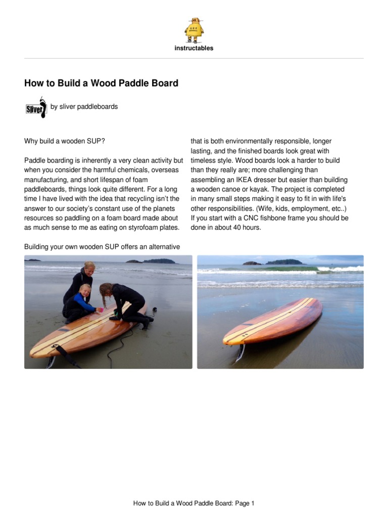 How To Build A Wood Paddle Board | PDF