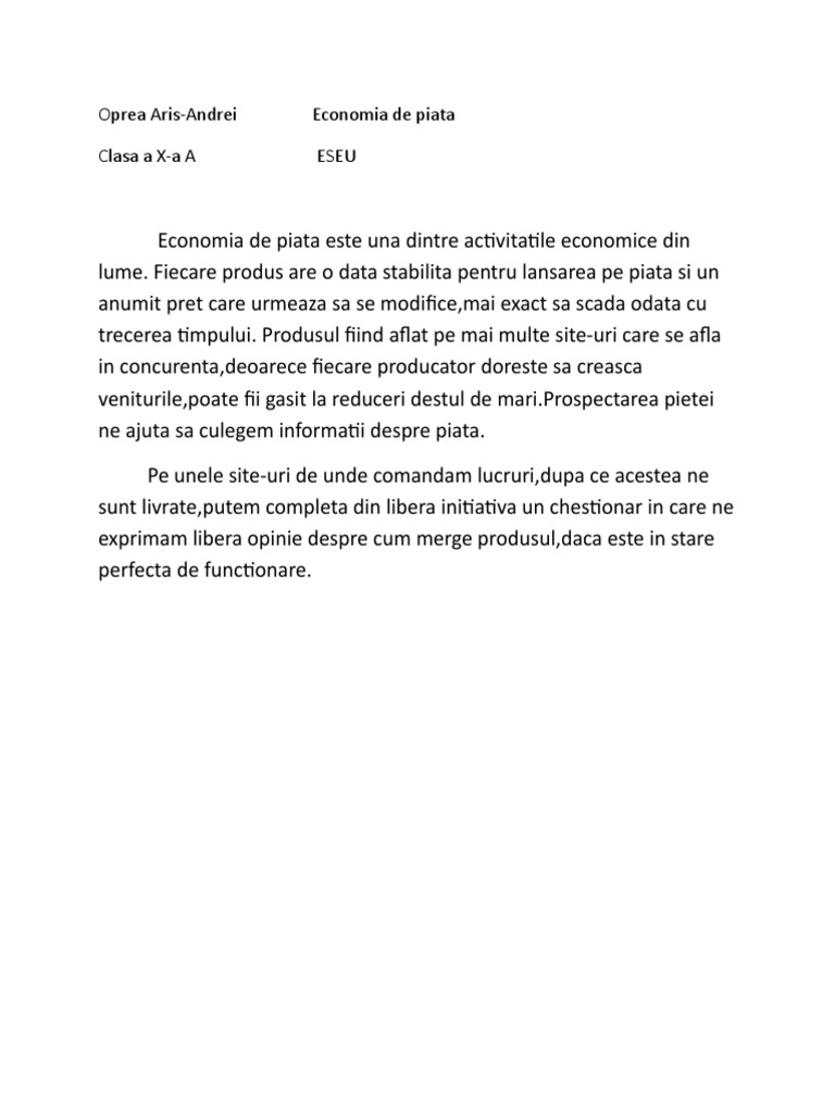 Economia de Piata PDF