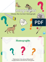 Homographs Picture Matching Activity