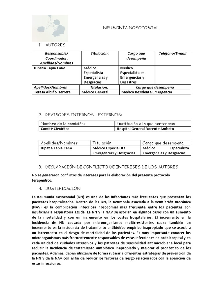 Neumonía Nosocomial Pdf Neumonía Especialidades Medicas