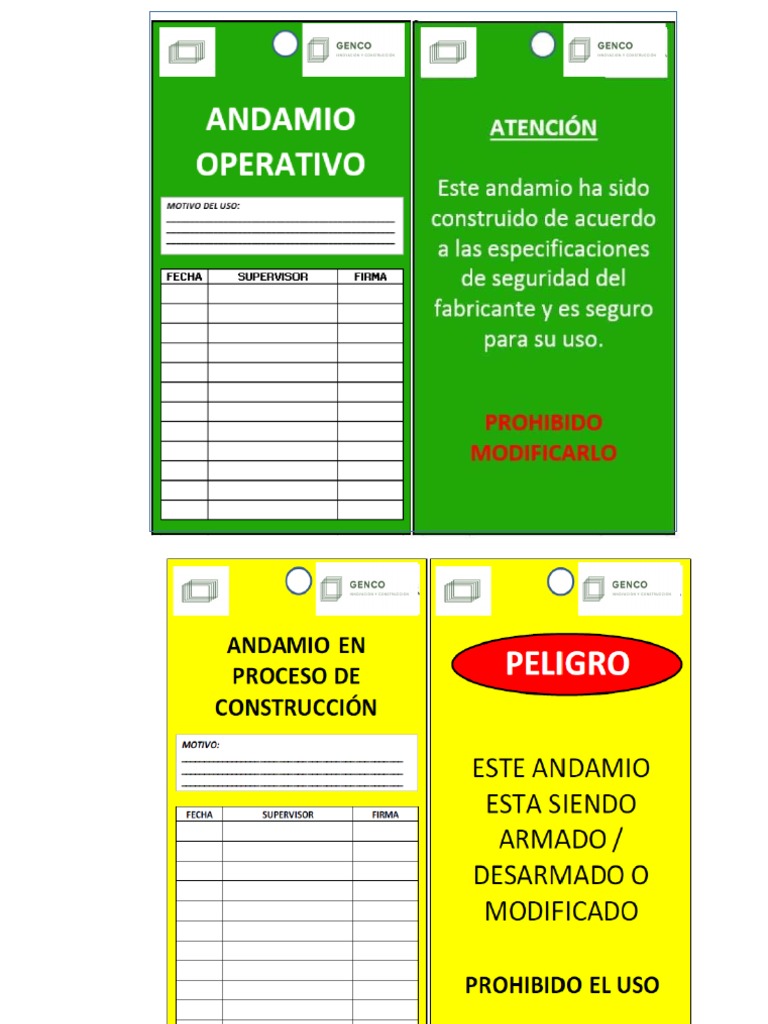 Tarjeta De Andamio Pdf