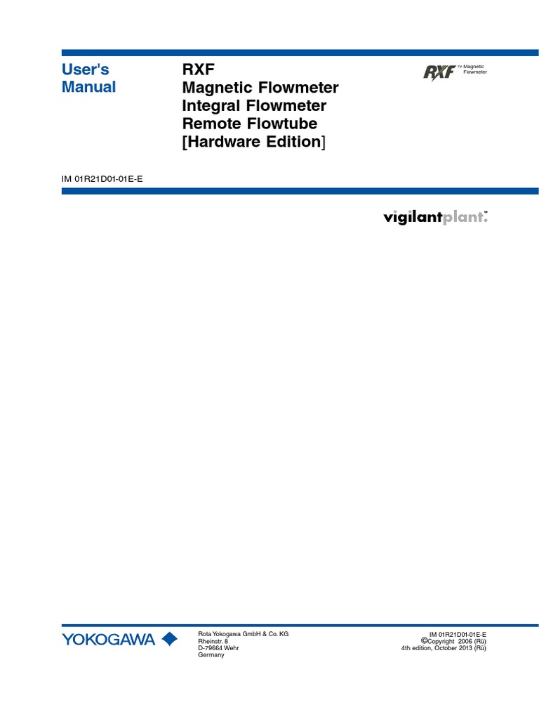 RXF IM Ed04 | PDF | Flow Measurement | Electrical Wiring