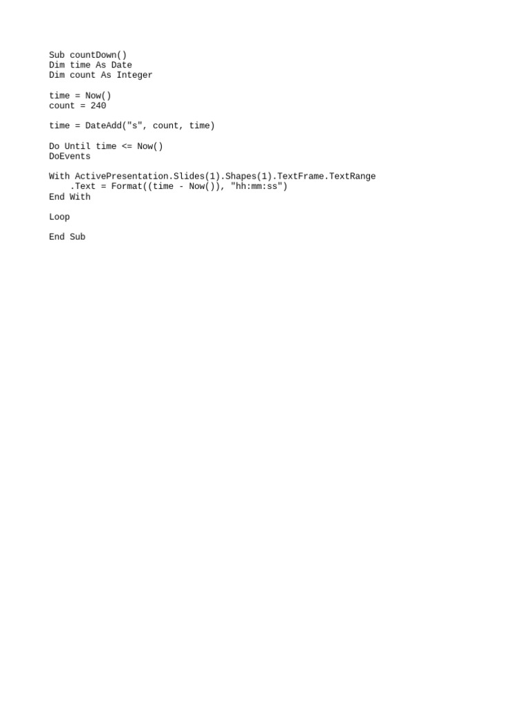 VBA Compteur | PDF
