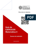 Guía de Ejercicios de Matemática II para Examen de Admisión a la FIUNA