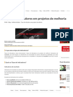 Tipos de Indicadores em Projetos de Melhoria - FM2S