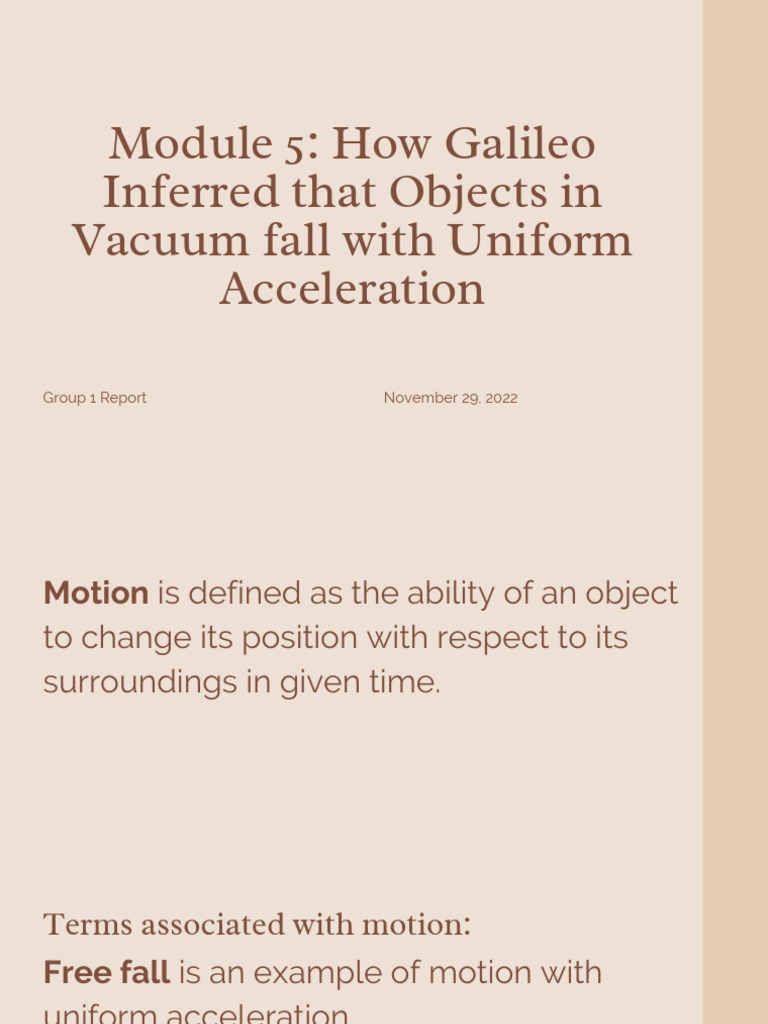 Galileo's Groundbreaking Experiments that Demonstrated Uniform