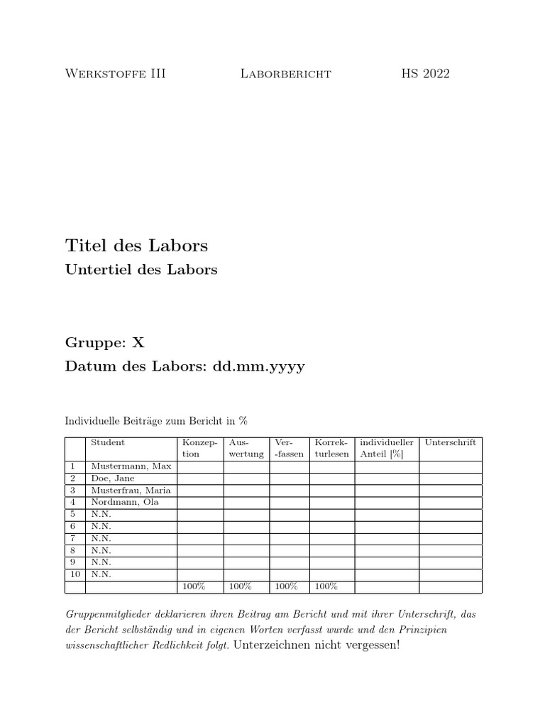 Laborbericht Template Ifb 2022 | PDF