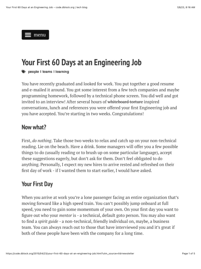 First 60 Days PDF