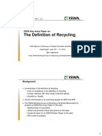 ISWA Key Issue Paper on Defining Recycling
