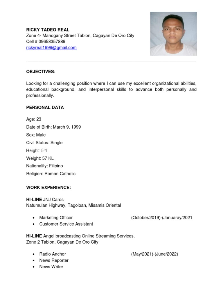 Ricky Real Resume+ | PDF | Communication