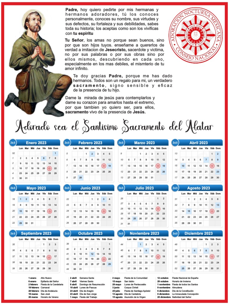 Calendario Alejandro | PDF | Fiestas cristianas y días santos