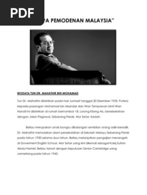 Bapa Pemodenan Malaysiac Mahathir