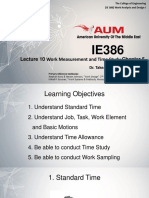 Lecture 10 - Work Measurement and Time Study