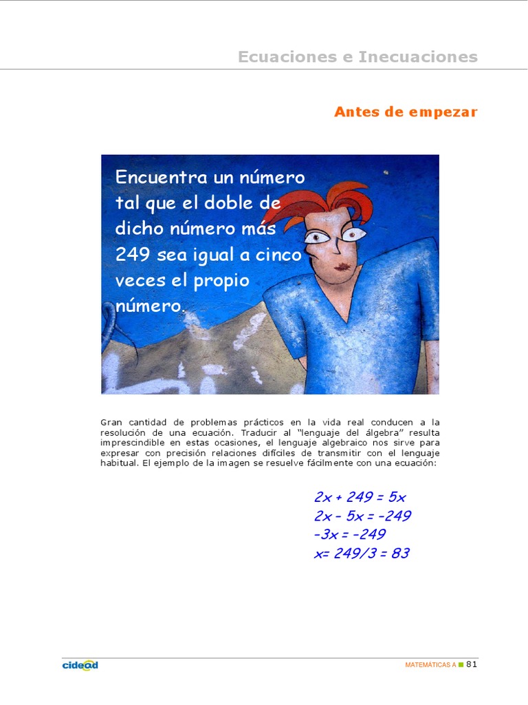 Ecuaciones Primer Grado PDF Ecuaciones Matemáticas Aplicadas