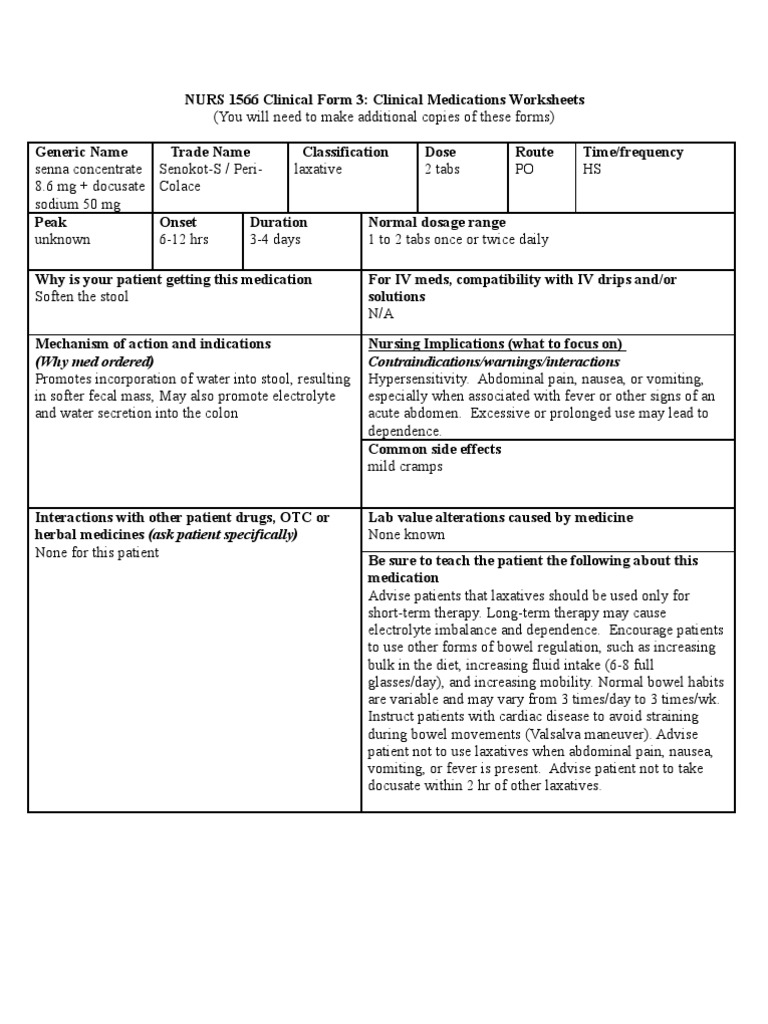 Senokot S Senna Concentrate 8 6mg Docusate Sodium 50mg Nausea Clinical Medicine