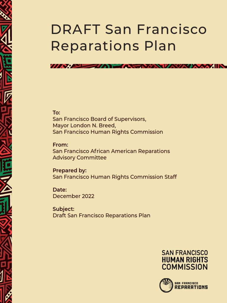 Draft San Francisco Reparations Plan | PDF | Slavery In The United ...