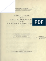 L'Evolution de la Langue Égyptienne et les Langues Sémitiques - Naville