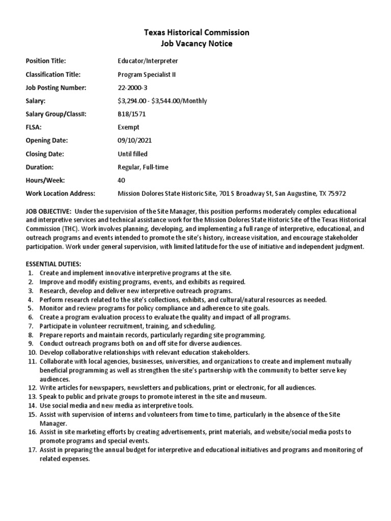 22-2000-3 Educator Interpreter (PS II) MD | PDF