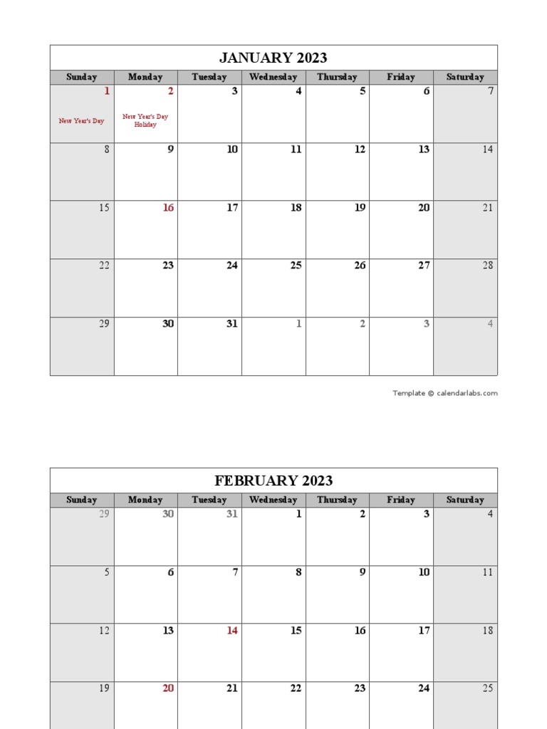 2023 Monthly Us Holidays Calendar | Download Free PDF | Observances ...