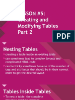 Creating and Modifying Tables
