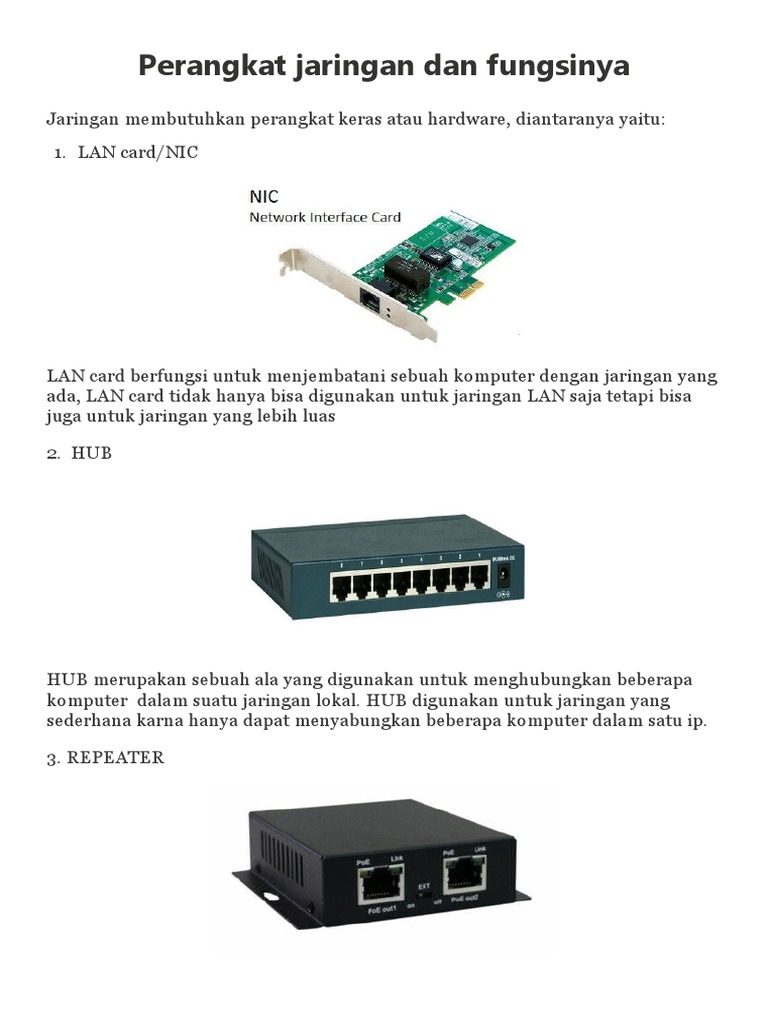 Perangkat Jaringan Dan Fungsinya Pdf