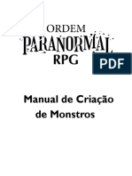 Manual de criação de Monstros T20 Ordem paranormal