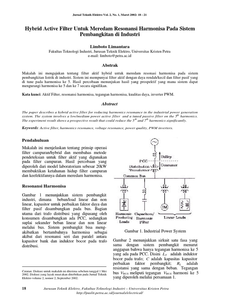 ID Hybrid Active Filter Untuk Meredam Reson | PDF