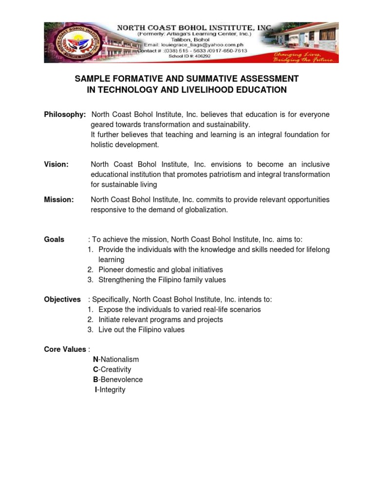 Tle Formative and Summative Assessment | PDF