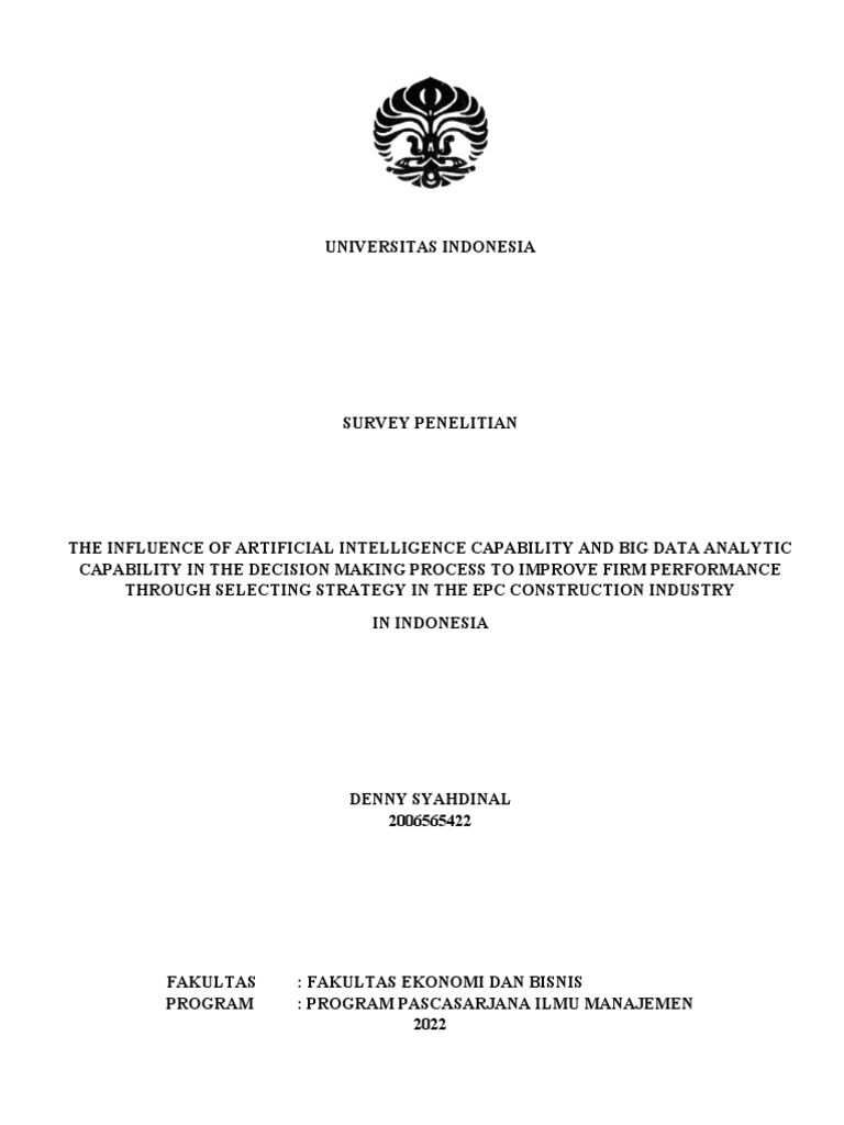 AI dan Big Data dalam Konstruksi EPC | PDF