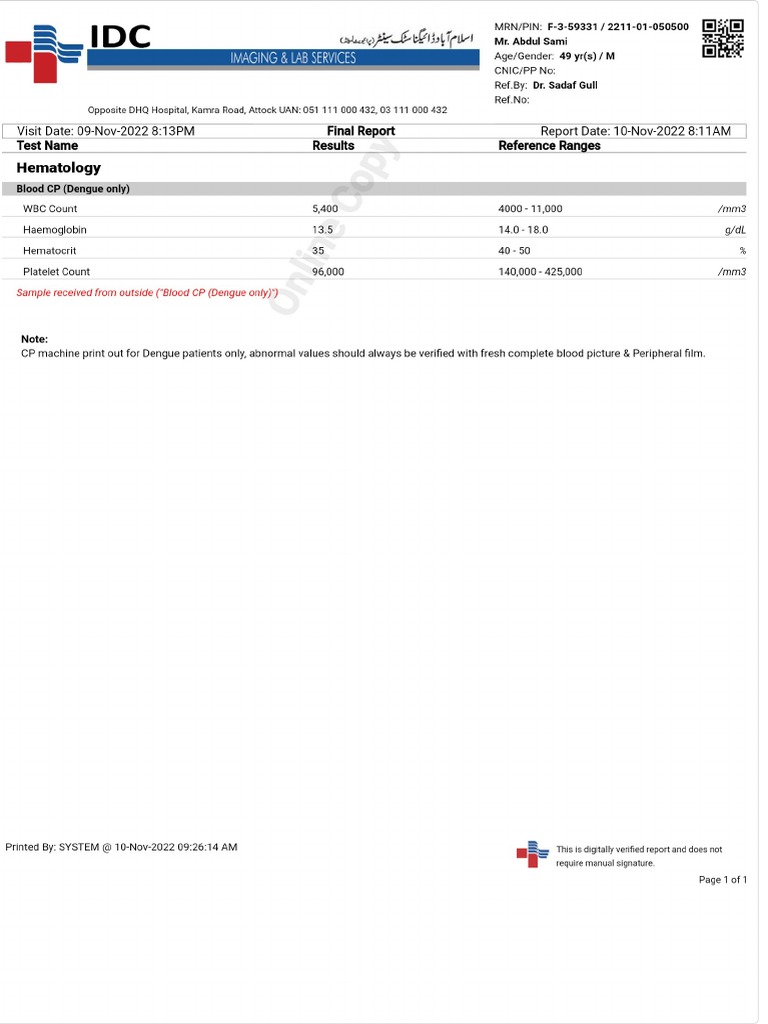 Patient Report PDF PDF