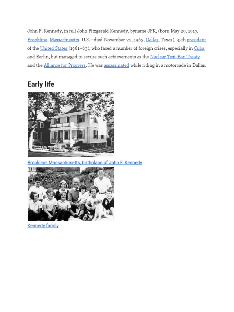 John F Kennedy | PDF | John F. Kennedy | Kennedy Family