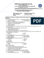 Soal PAS PAI Kelas VI Semester 1 2022-2023