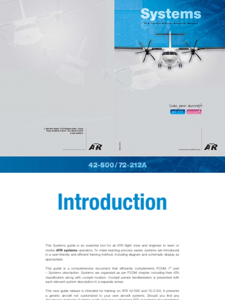 ATR 42-500 & 72-212A Systems Guide | PDF | Cockpit | Aircraft Flight ...