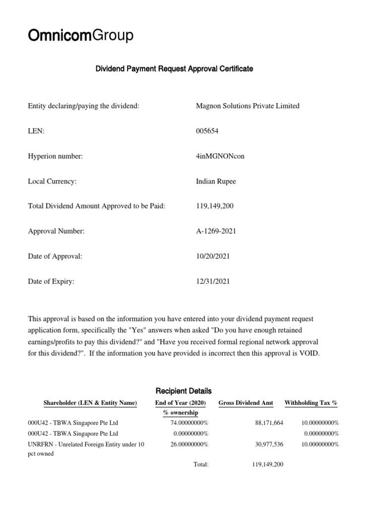 Dividend Approval Certificate R12692021 PDF