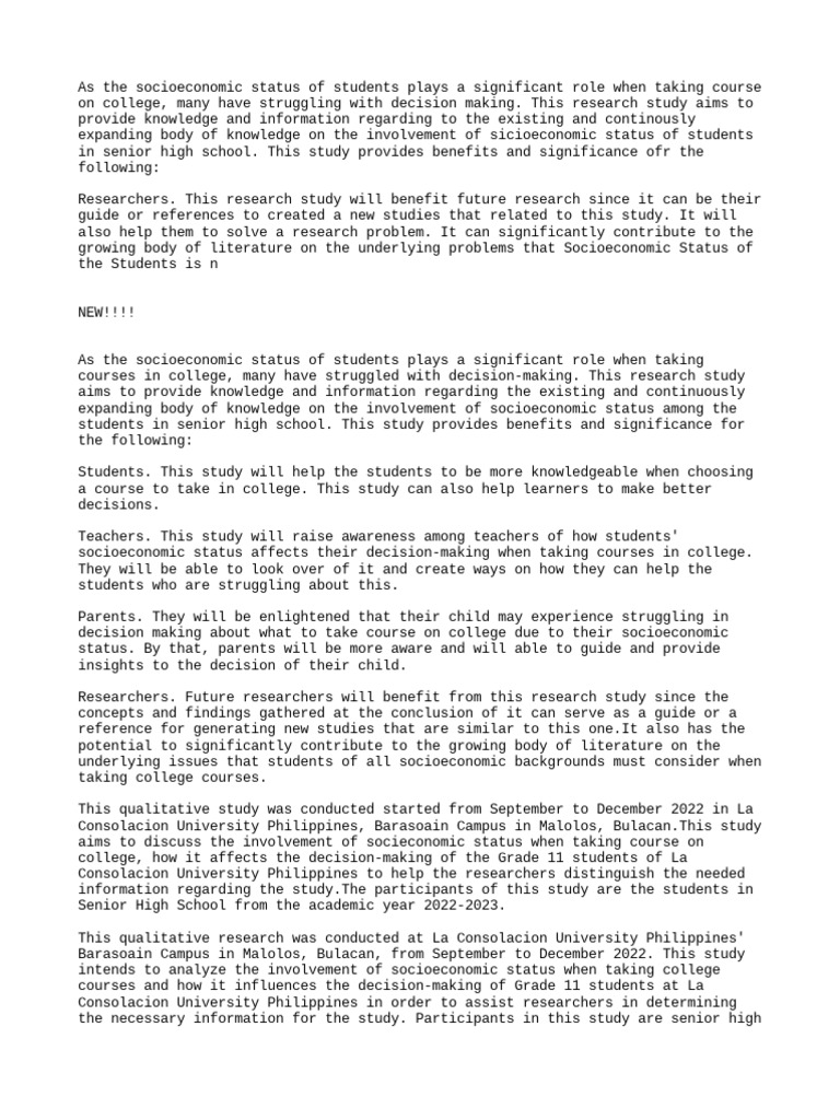 Significance of The Study PDF