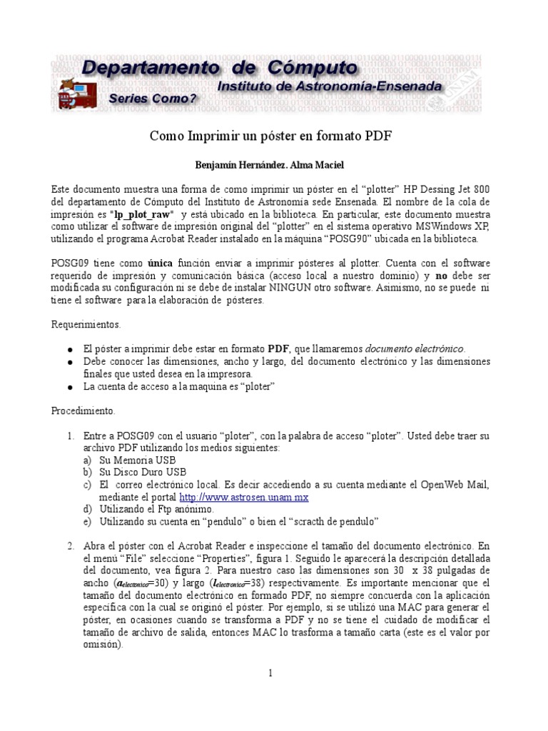 Imprimir Póster en PDF con Plotter HP | PDF | Software | Informática