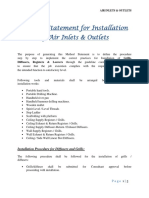 Method Statement - Air Inlets & Outlets