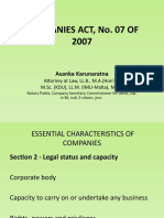 Companies Act-No. 7 of 2007