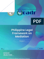 Module I - Philippine Legal Framework On Mediation