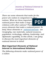 Important Elements of National