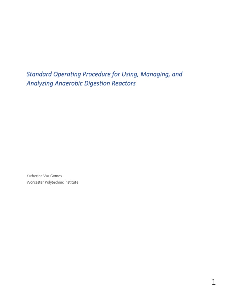 Standard Operating Procedure | PDF