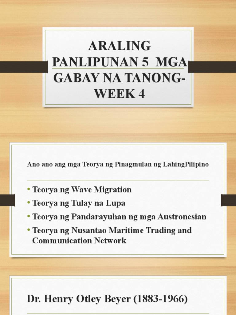 Araling Panlipunan 5 Quarter 1 Week 4 Gabay | PDF