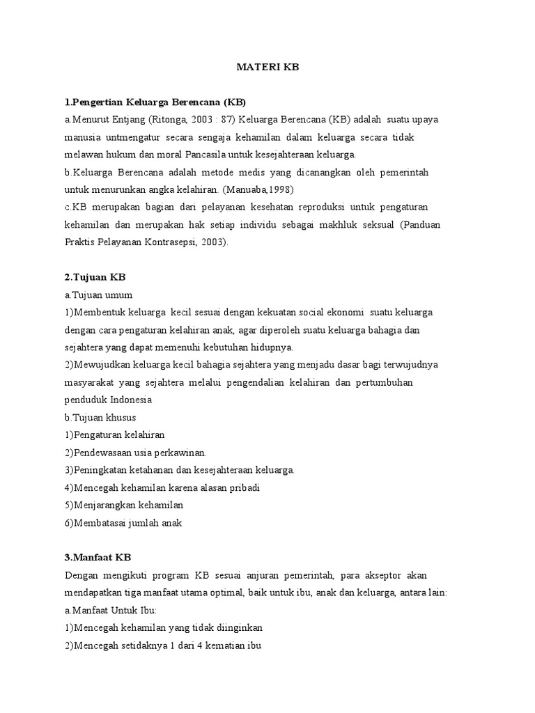 Panduan Lengkap Keluarga Berencana KB | PDF